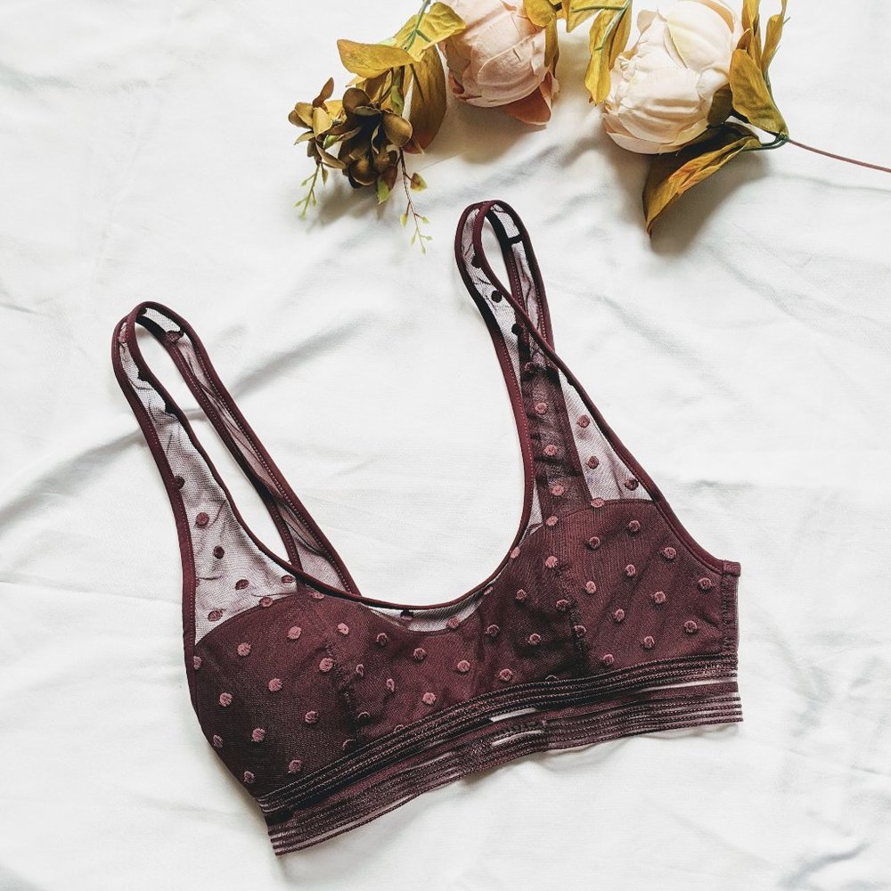 Etam Paris - Polka Dot Purple Mesh Bralette
